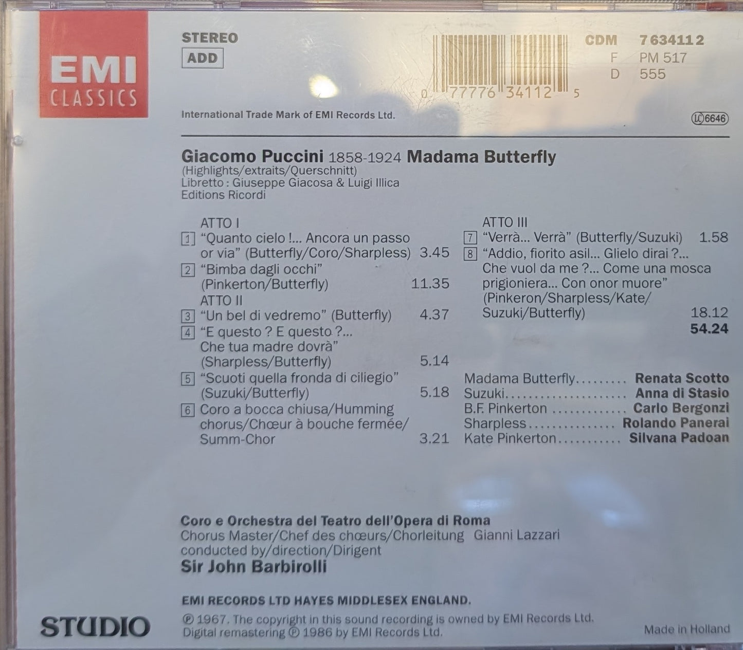 Madama Butterfly (Highlights - Extraits - Querschnitt)