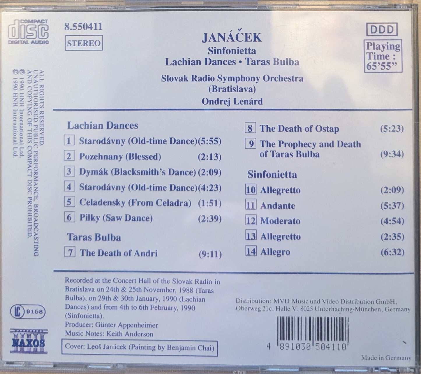 Janáček, Slovak Radio Symphony Orchestra (Bratislava), Ondrej Lenárd – Sinfonietta • Lachian Dances • Taras Bulba