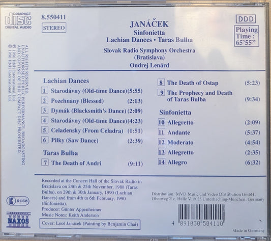 Janáček, Slovak Radio Symphony Orchestra (Bratislava), Ondrej Lenárd – Sinfonietta • Lachian Dances • Taras Bulba