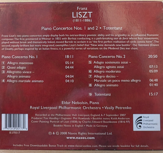Liszt – Piano Concertos Nos. 1 And 2 / Totentanz