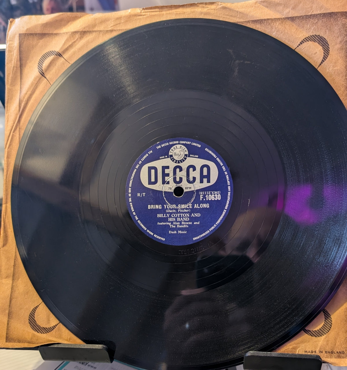 Billy Cotton And His Band ‎– The Dam Busters March / Bring Your Smile Along (F.10630)