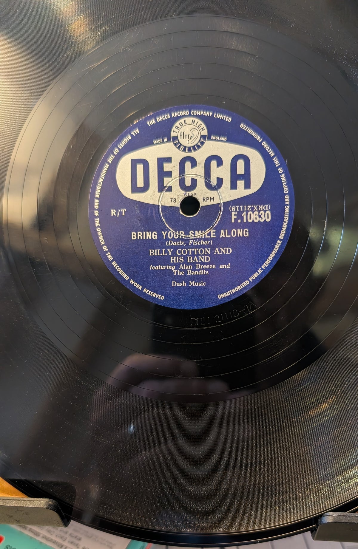 Billy Cotton And His Band ‎– The Dam Busters March / Bring Your Smile Along (F.10630)