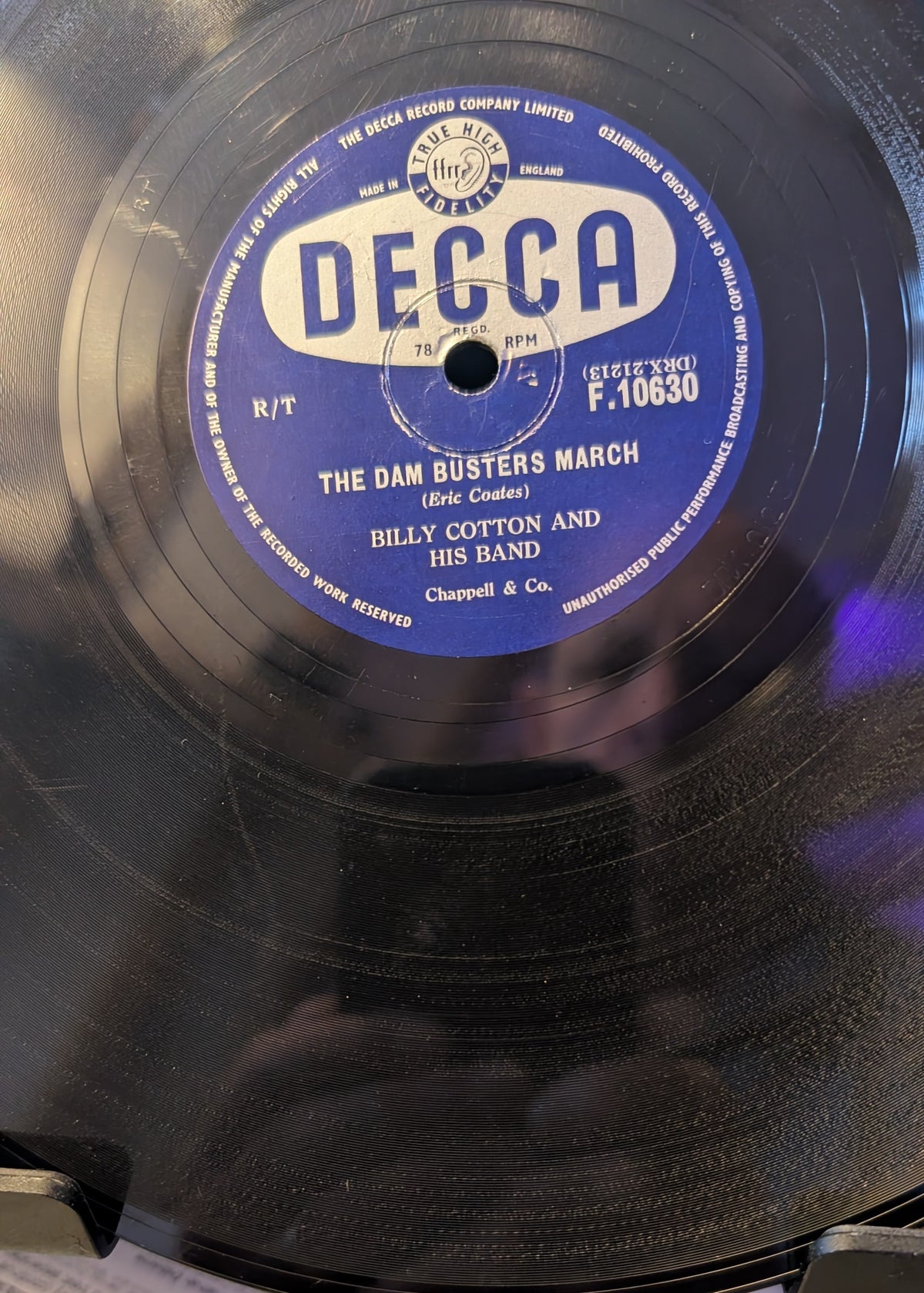 Billy Cotton And His Band ‎– The Dam Busters March / Bring Your Smile Along (F.10630)