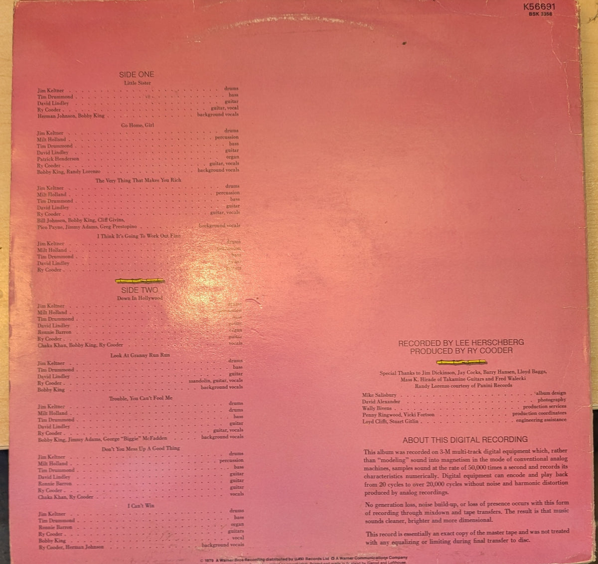Ry Cooder – Bop Till You Drop (K56691)