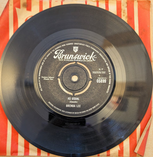 Brenda Lee – As Usual / Lonely Lonely Lonely Me (7" Single, Brunswick 05899, UK 1963)