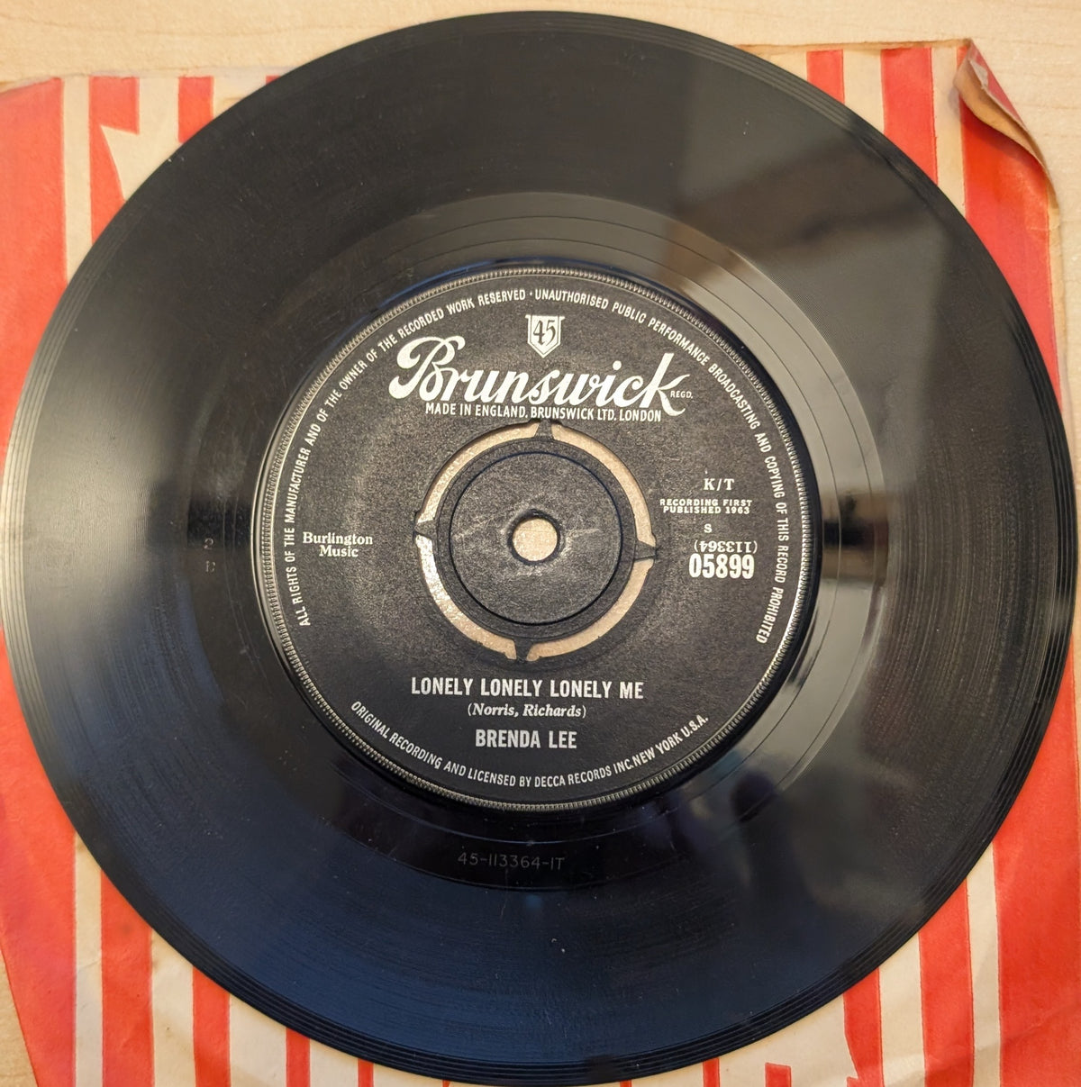 Brenda Lee – As Usual / Lonely Lonely Lonely Me (7" Single, Brunswick 05899, UK 1963)