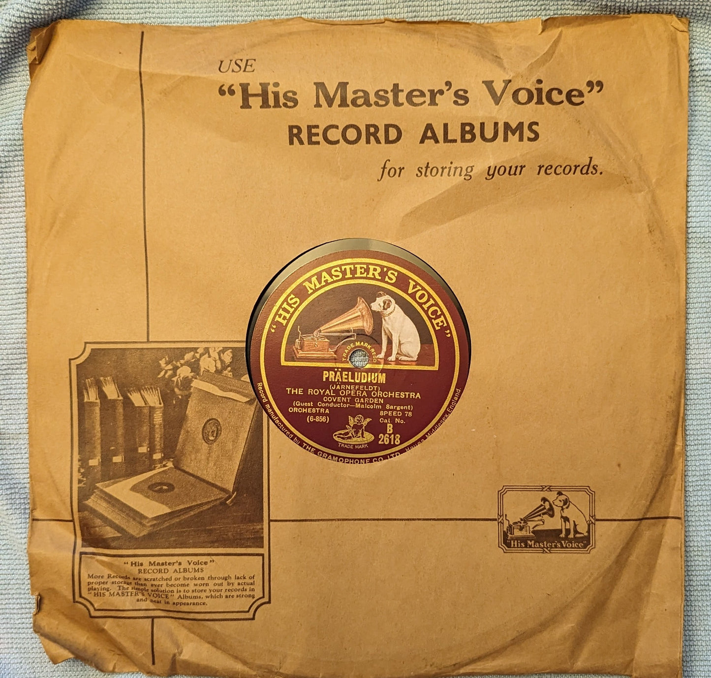 The Royal Opera Ochestra Covent Garden - Malcolm Sargent - "Praeludium / Berceuse" HMV B2618 image 3