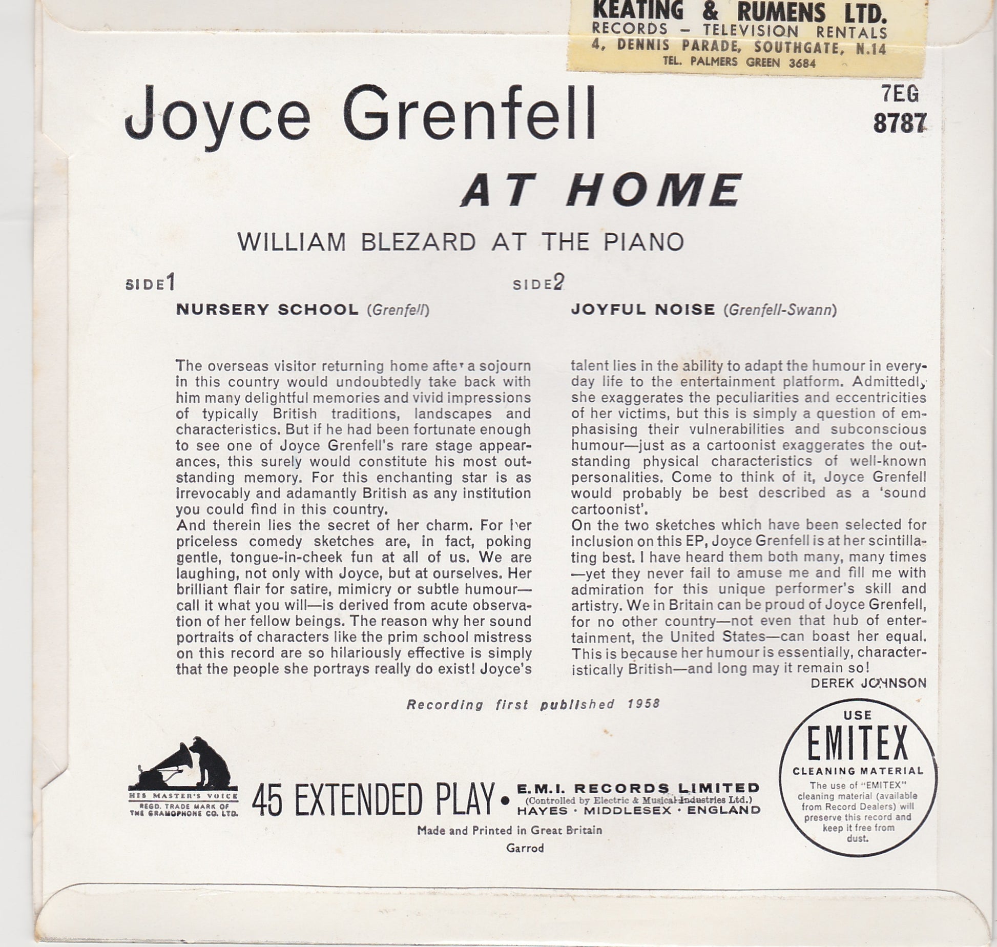 Joyce Grenfell ‎– Joyce Grenfell At Home image 2