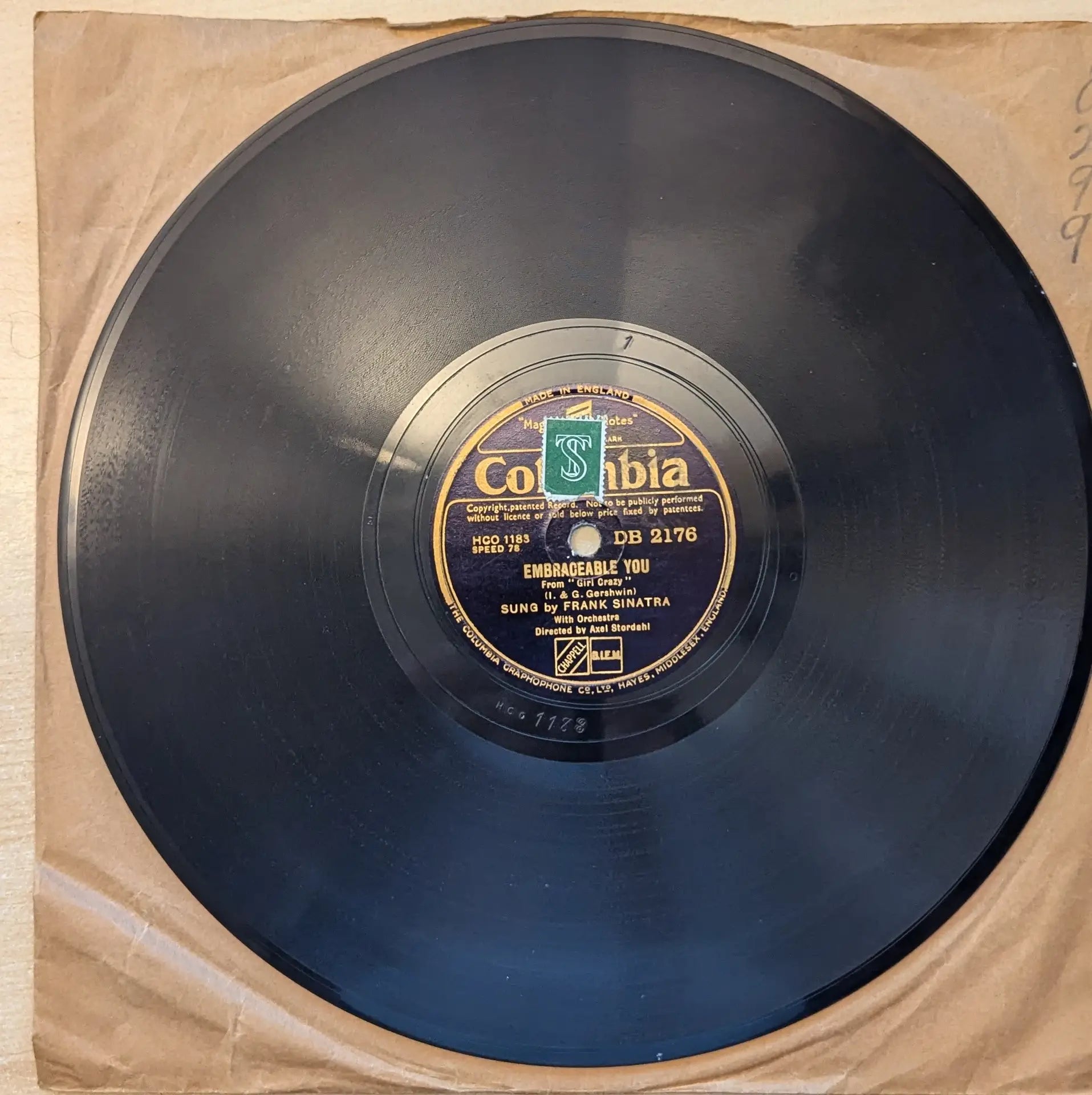 Frank Sinatra ‎– Saturday Night / Embraceable You (DB 2176) image 1