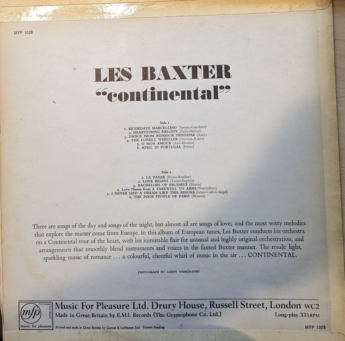 Les Baxter ‎– Continental image 2