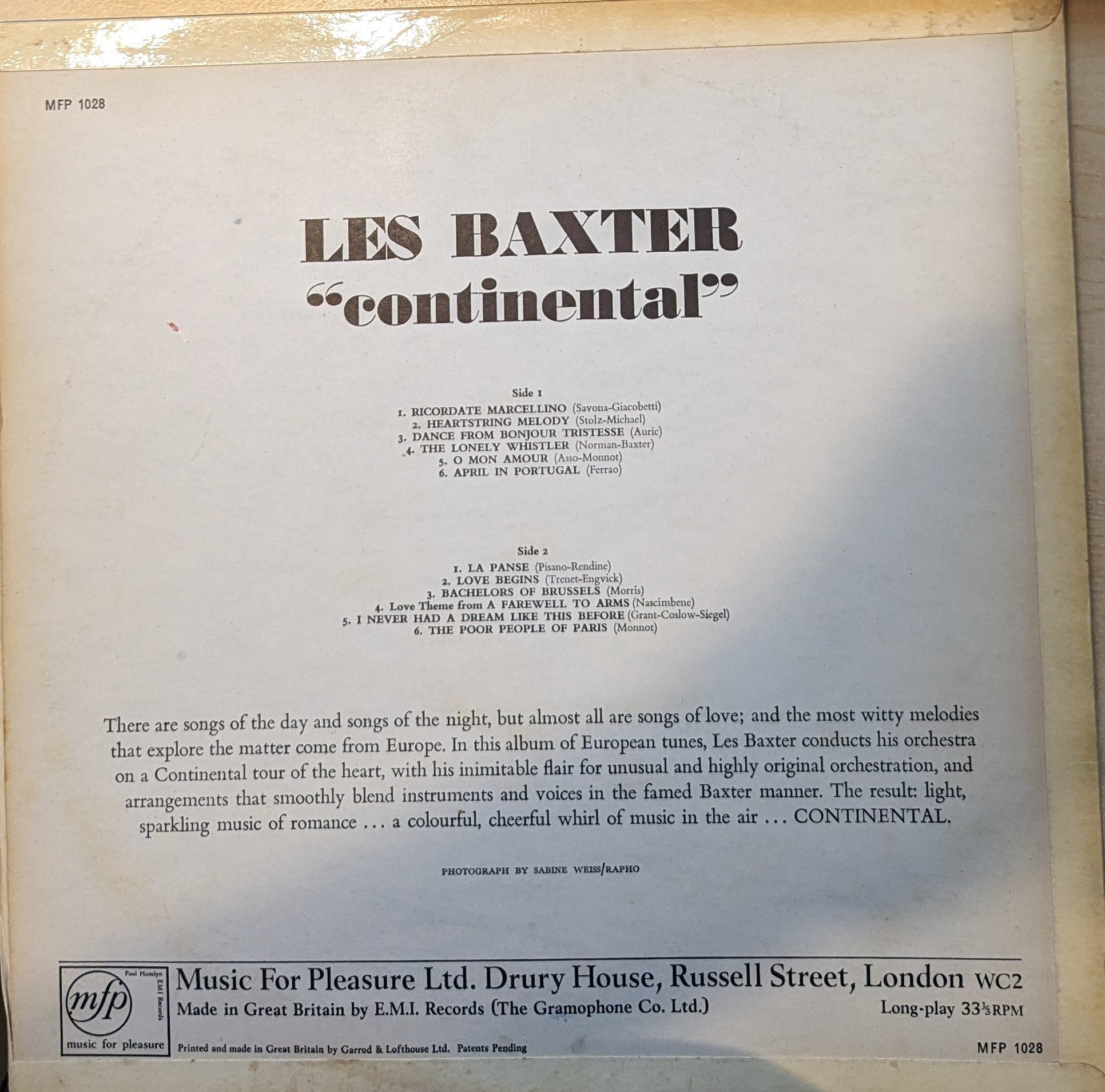 Les Baxter ‎– Continental image 2