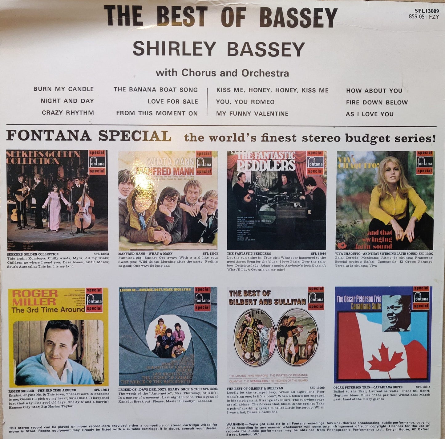 Shirley Bassey ‎– The Best Of Bassey (SFL13089) image 2