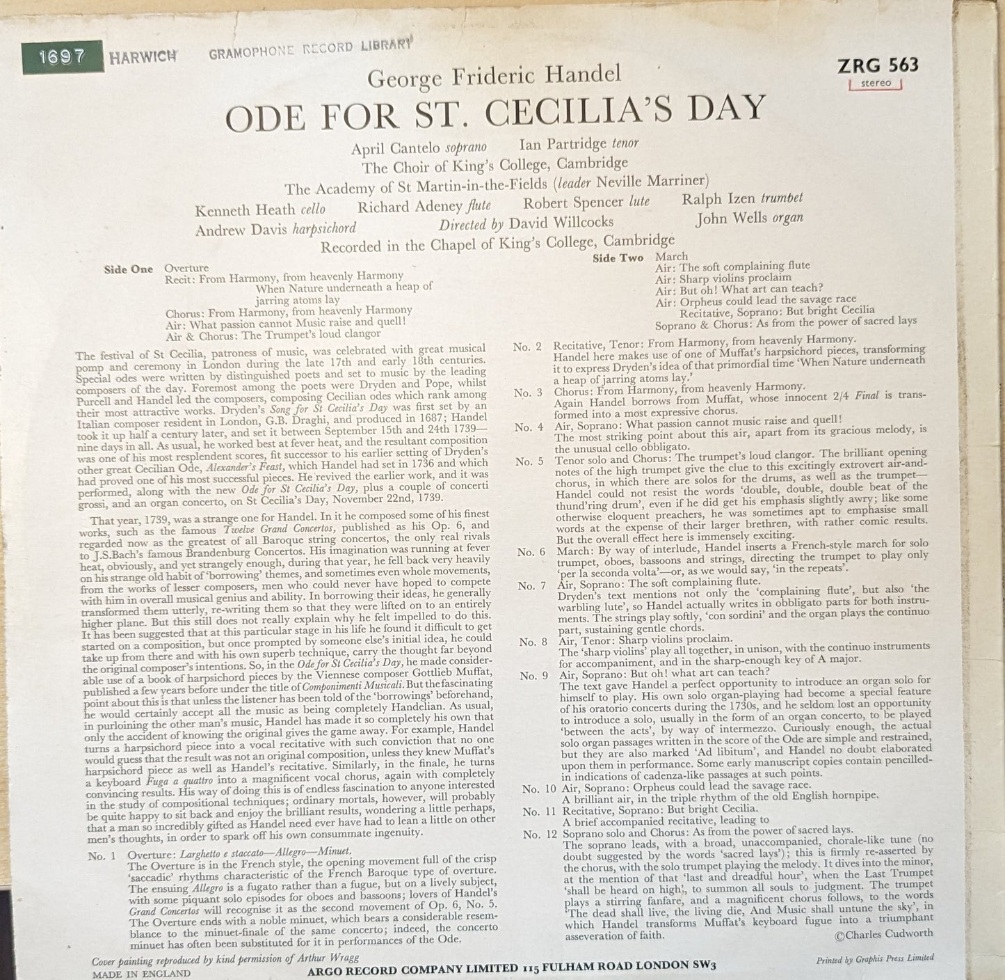 Handel – Ode For St. Cecilia's Day image 2