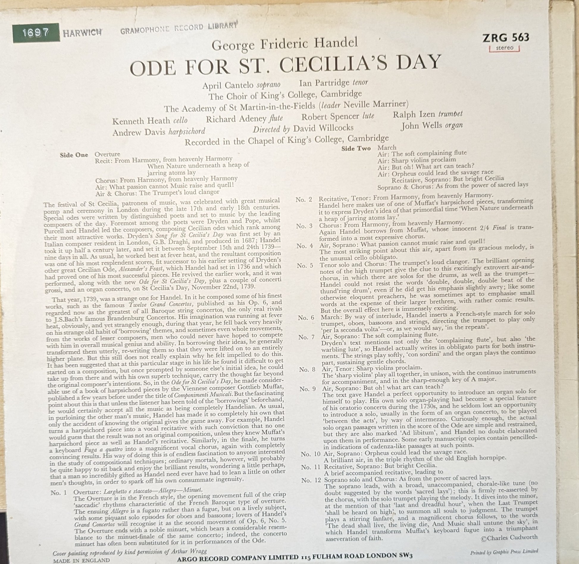 Handel – Ode For St. Cecilia's Day image 2