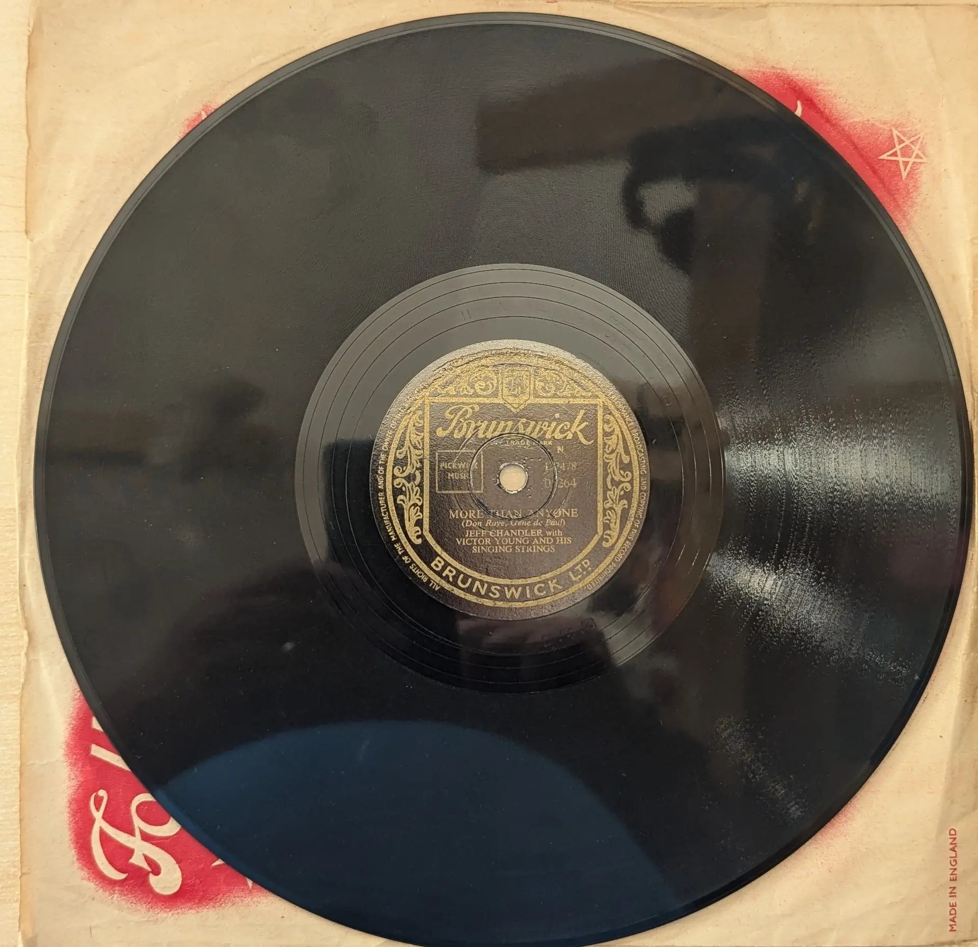 Jeff Chandler With Victor Young And His Singing Strings ‎– I Should Care / More Than Anyone (05264) image 2