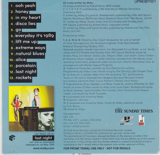 Moby ‎– A Night In NYC image 2