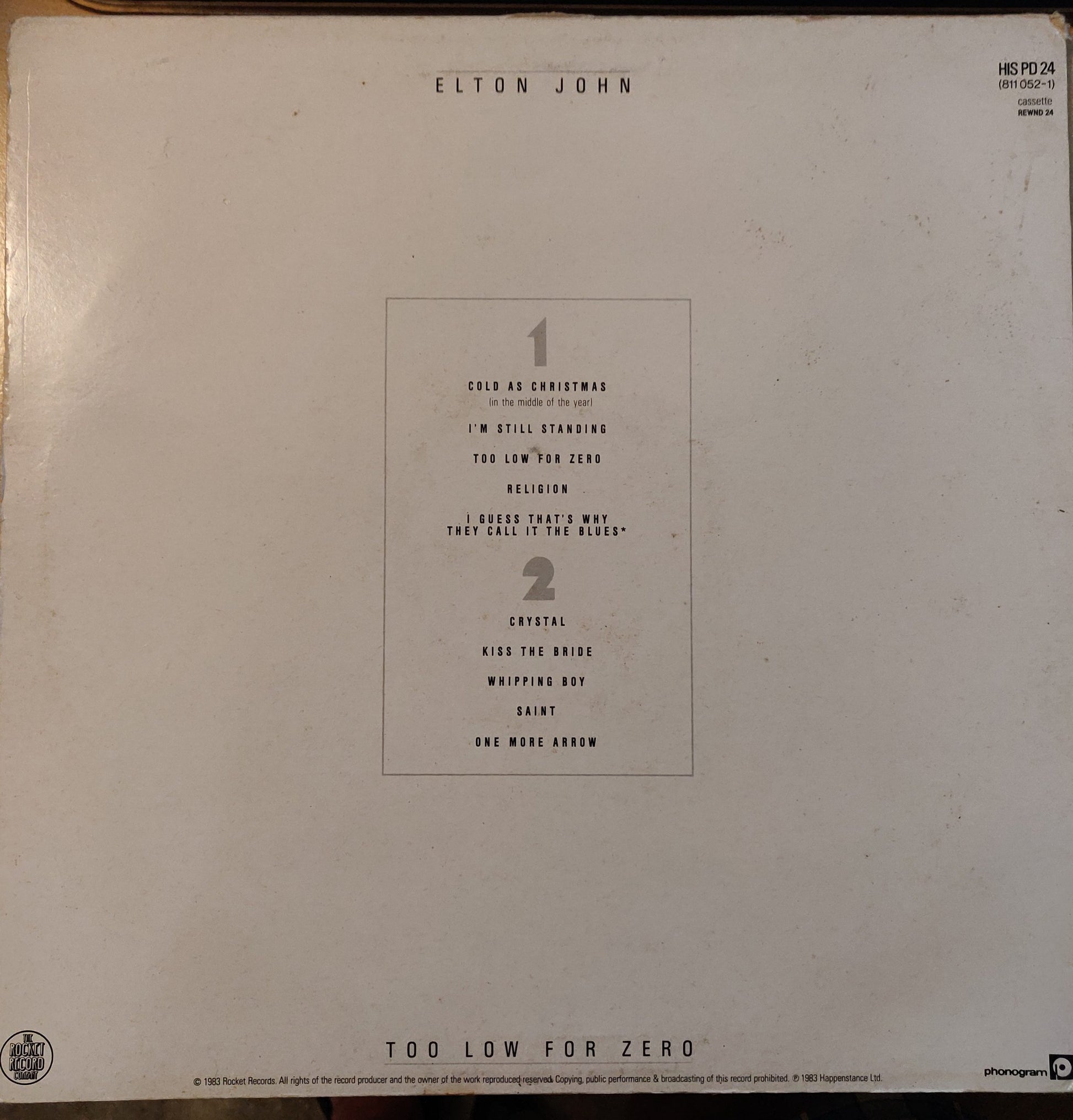 Elton John ‎– Too Low For Zero (HIS PD 24) image 2