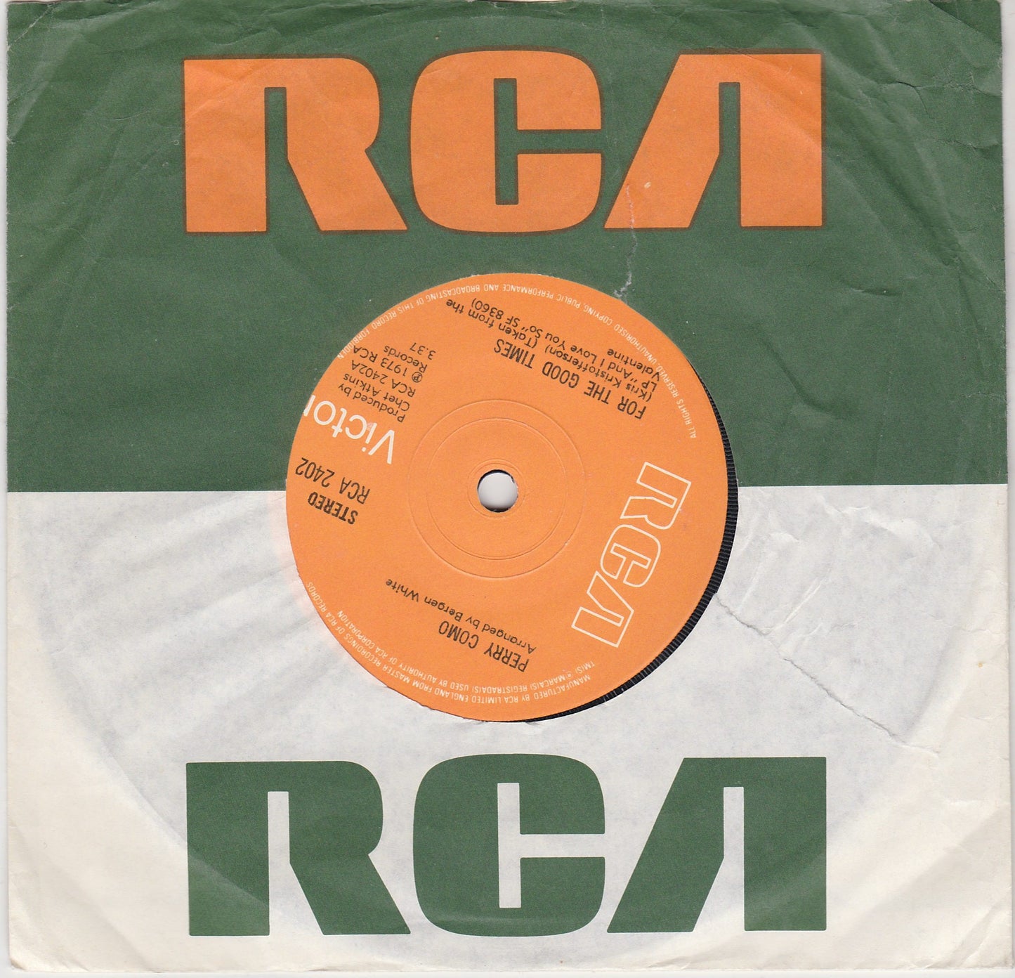 Perry Como - For The Good Times (RCA 2402) image 2