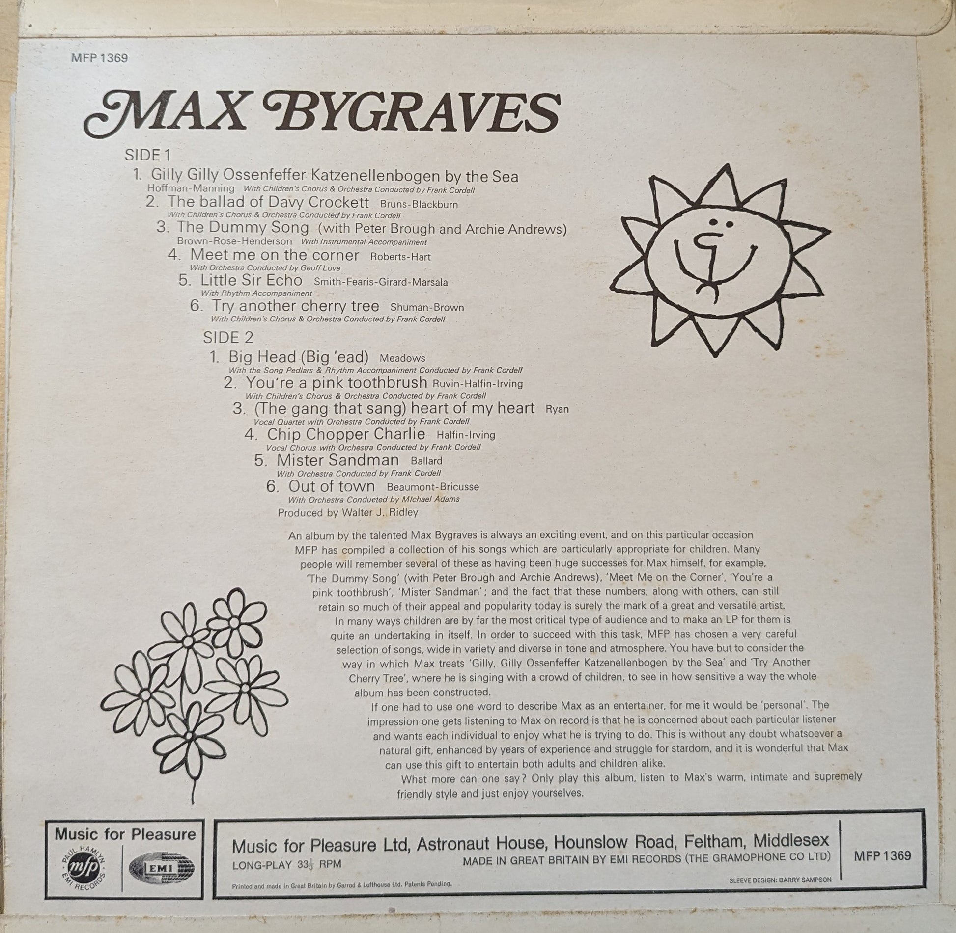 Max Bygraves ‎– Max Bygraves (MFP 1369) image 2