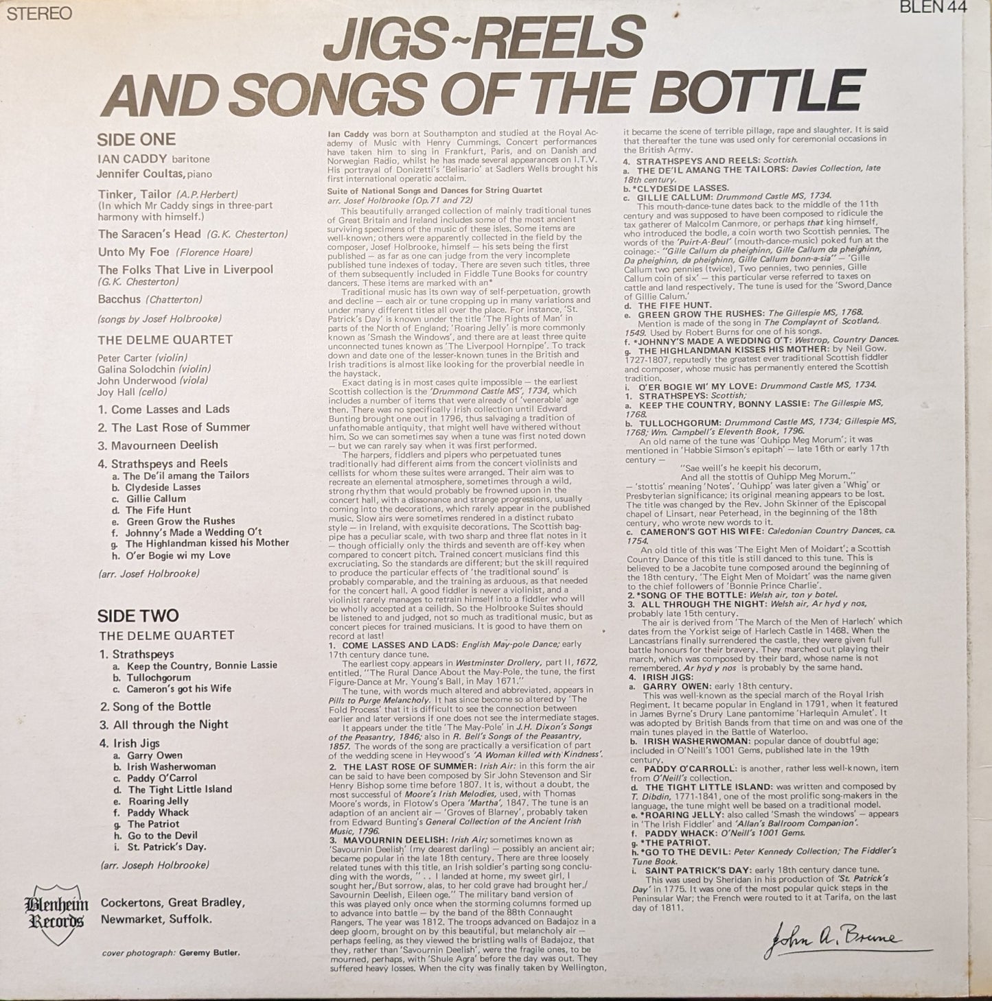 Jigs ~ Reels and Songs of the Bottle - Ian Caddy and The Delme Quartet image 2