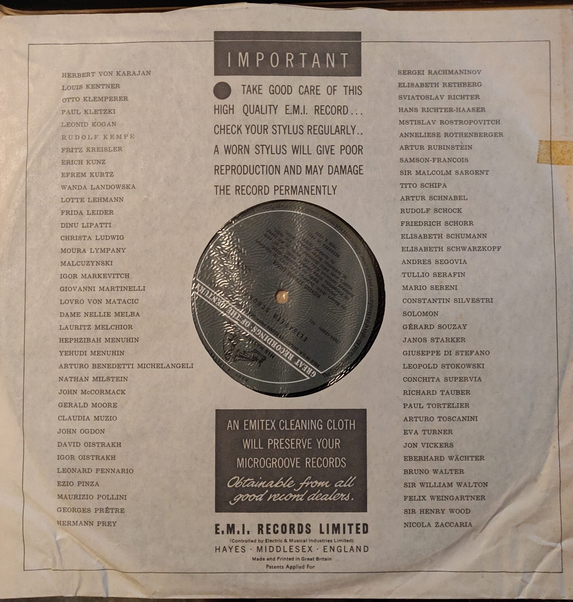 Elisabeth Schumann, Richard Strauss, Hugo Wolf ‎– Lieder (COLH.102.) image 10
