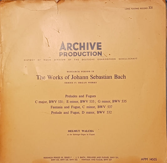 Johann Sebastian Bach ‎– Preludes And Fugues BWV 531, 533, 535 / Fantasia And Fugue C Minor BWV 537, 532 image 0