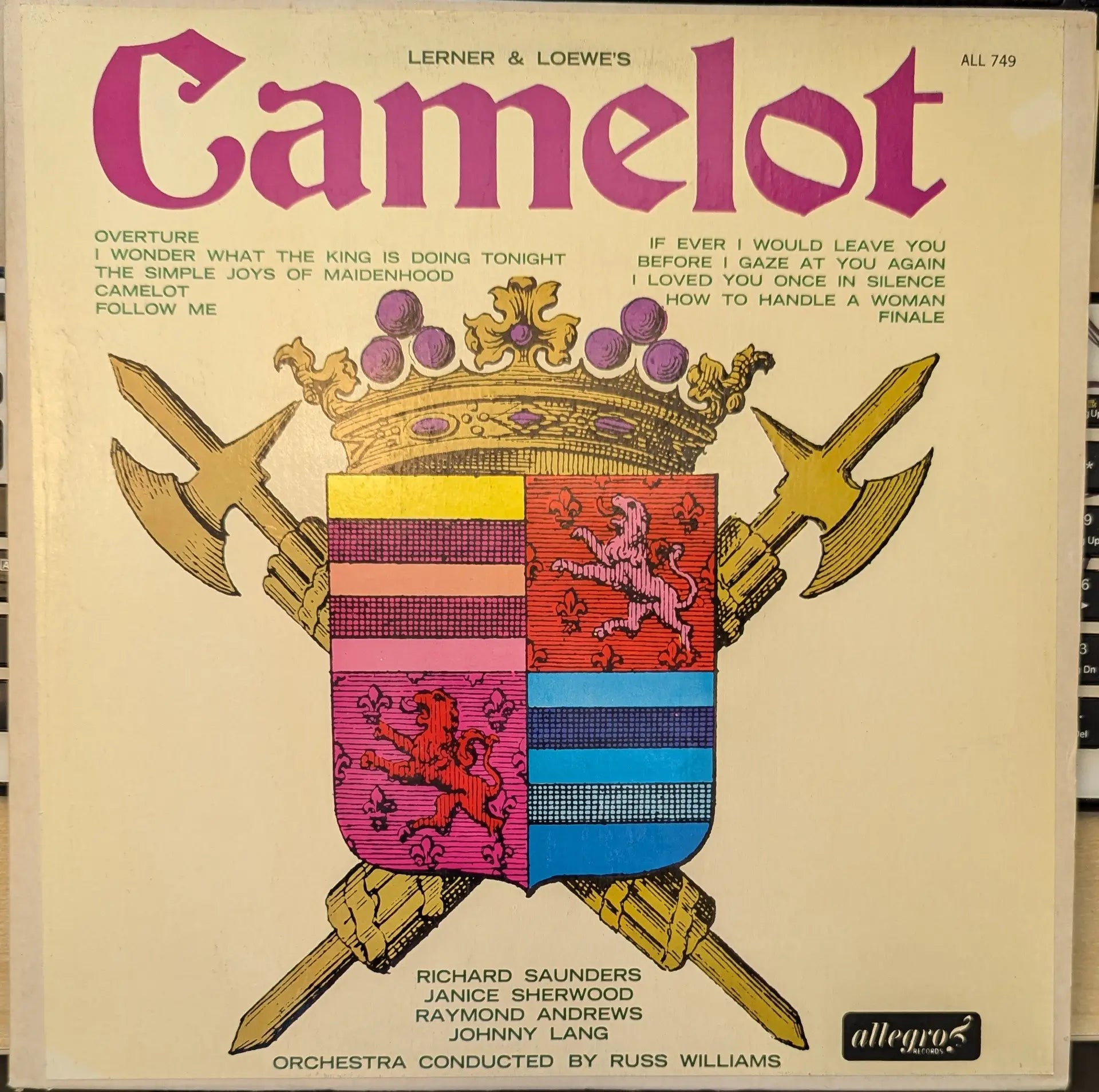 Russ Williams Orchestra ‎– Camelot (ALL 749) image 1