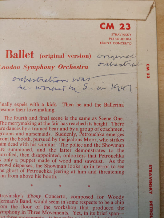 Stravinsky - Petrouchka (Complete Ballet), Ebony Concerto 1945 (CM 23) image 3