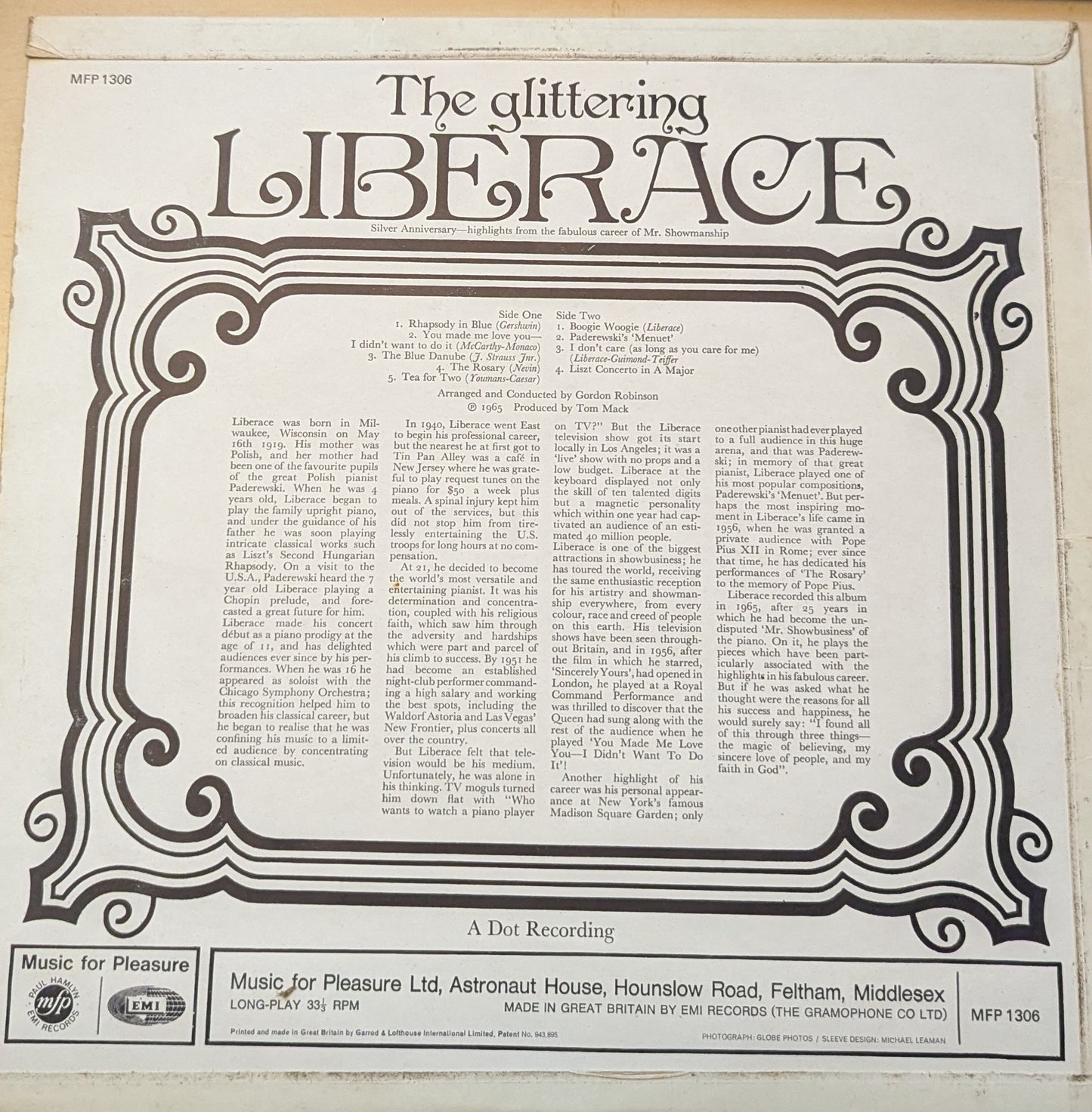 Liberace ‎– The Glittering Liberace (MFP 1306) image 2