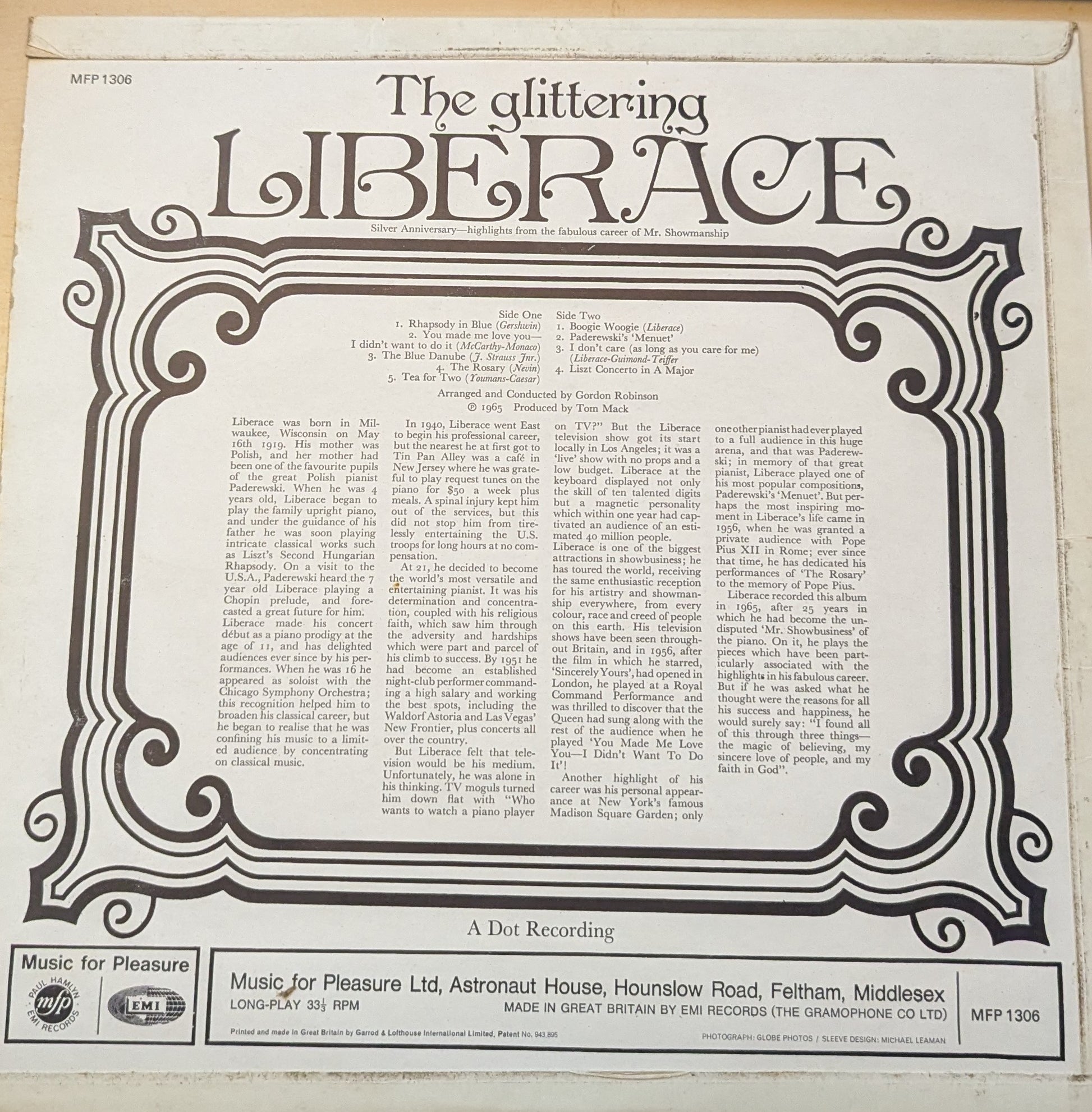 Liberace ‎– The Glittering Liberace (MFP 1306) image 2